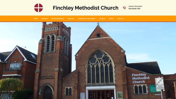 Screenshot of the Finchley Methodist Church website