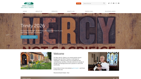 Screenshot of the The Parochial Church Council Of The Ecclesiastical Parish Of St Mary With St Alban Teddington website