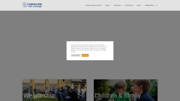 Screenshot of the The Parochial Church Council Of The Ecclesiastical Parish Of Malvern Link With Cowleigh website