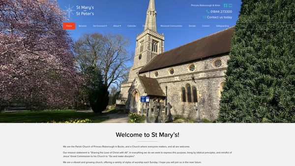 Screenshot of the The Parochial Church Council Of The Ecclesiastical Parish Of Princes Risborough With Ilmer website