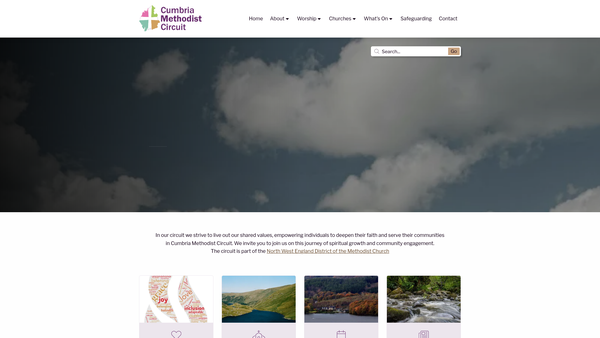 Screenshot of the Cumbria Methodist Circuit website