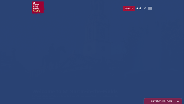 Screenshot of the The Parochial Church Council Of The Ecclesiastical Parish Of St Martin-In-The-Fields, London website