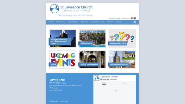 Screenshot of the The Parochial Church Council Of The Ecclesiastical Parish Of Lechlade website