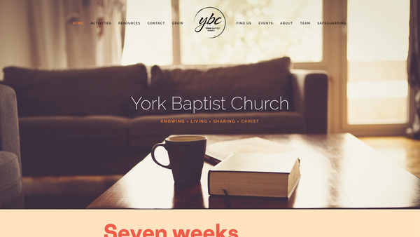 Screenshot of the York Baptist Church website