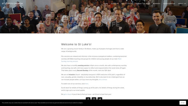 Screenshot of the The Parochial Church Council Of The Ecclesiastical Parish Of St Luke, St Albans website