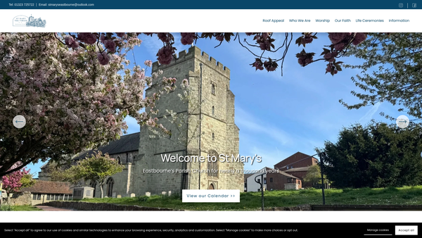 Screenshot of the The Parochial Church Council Of The Ecclesiastical Parish Of Eastbourne website