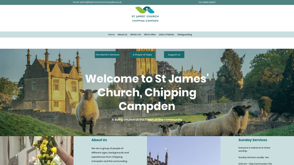 Screenshot of the The Parochial Church Council Of The Ecclesiastical Parish Of St James', Chipping Campden website