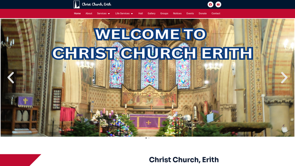 Screenshot of the The Parochial Church Of The Ecclesiastical Parish Of Christ Church, Erith website