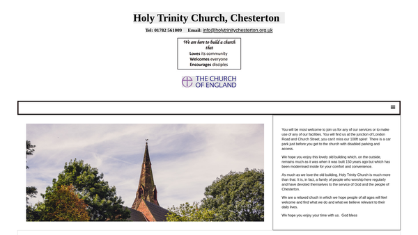 Screenshot of the The Parochial Church Council Of The Ecclesiastical Parish Of Holy Trinity, Chesterton, Lichfield website