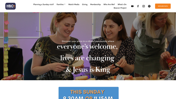 Screenshot of the Horley Baptist Church website