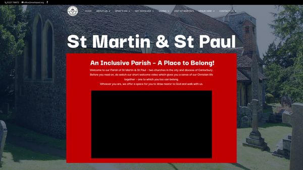 Screenshot of the The Parochial Church Council Of The Ecclesiastical Parish Of St Martin And St Paul, Canterbury website