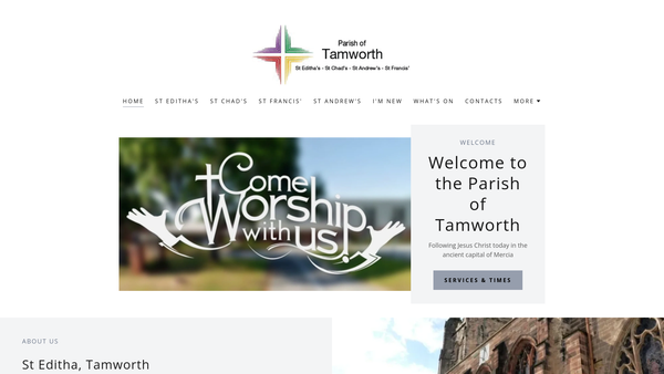 Screenshot of the The Parochial Church Council Of The Ecclesiastical Parish Of Tamworth website