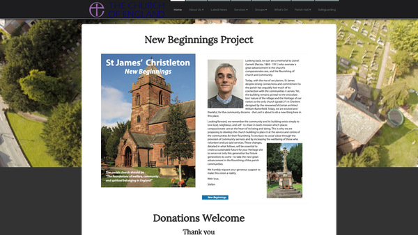 Screenshot of the The Parochial Church Council Of The Ecclesiastical Parish Of Christleton website