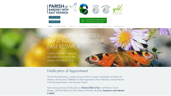 Screenshot of the The Parochial Church Council Of The Ecclesiastical Parish Of Bardsey website