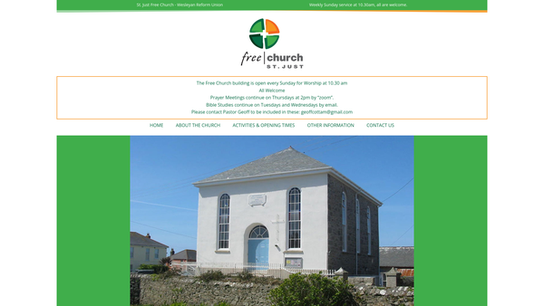 Screenshot of the Free Church St. Just website