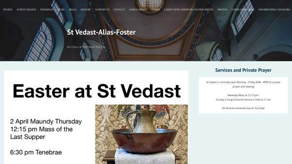 Screenshot of the The Parochial Church Council Of The Ecclesiastical Parish Of St Vedast website