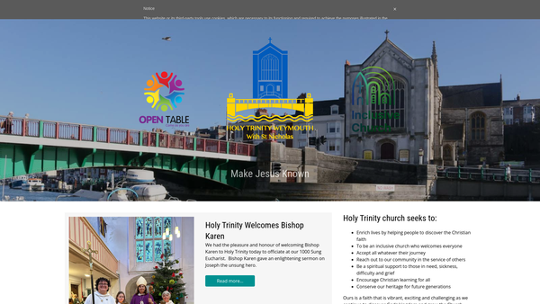 Screenshot of the The Parochial Church Council Of The Ecclesiastical Parish Of Holy Trinity With St Nicholas,weymouth website