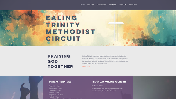 Screenshot of the Ealing Trinity Methodist Circuit website