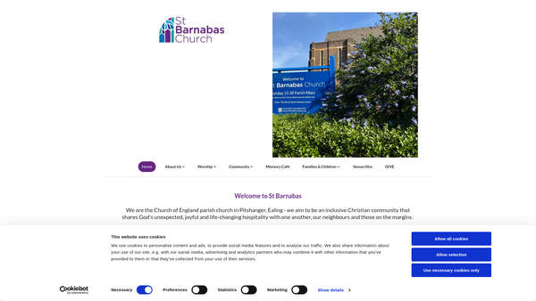 Screenshot of the The Parochial Church Council Of The Ecclesiastical Parish Of St Barnabas Ealing website