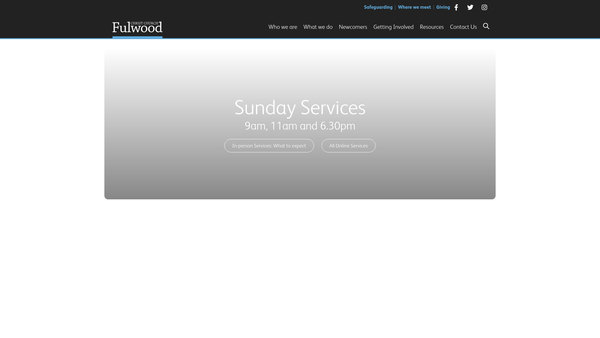 Screenshot of the The Parochial Church Council Of The Ecclesiastical Parish Of Fulwood Christ Church, Sheffield website