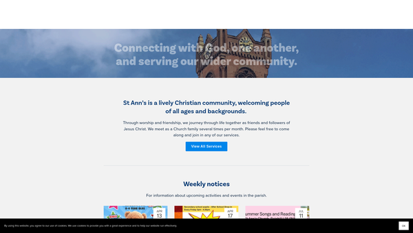 Screenshot of the The Parochial Church Council Of The Ecclesiastical Parish Of St Ann, Rainhill website