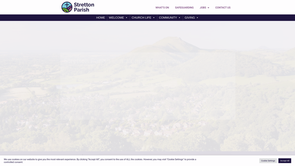 Screenshot of the Stretton Parish website