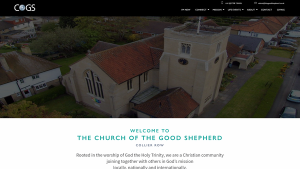 Screenshot of the The Parochial Church Council Of The Ecclesiastical Parish Of The Good Shepherd, Collier Row, Romford website