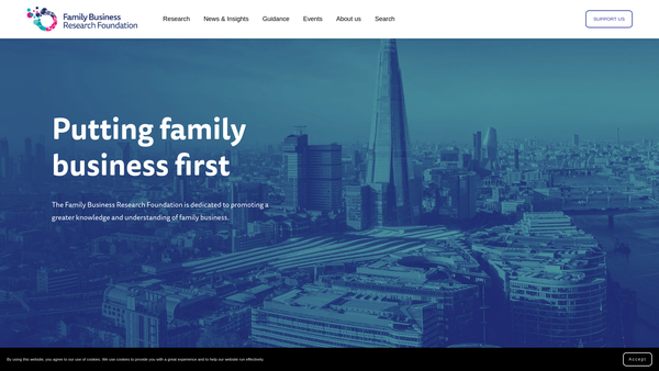 Screenshot of the Family Business Research Foundation website