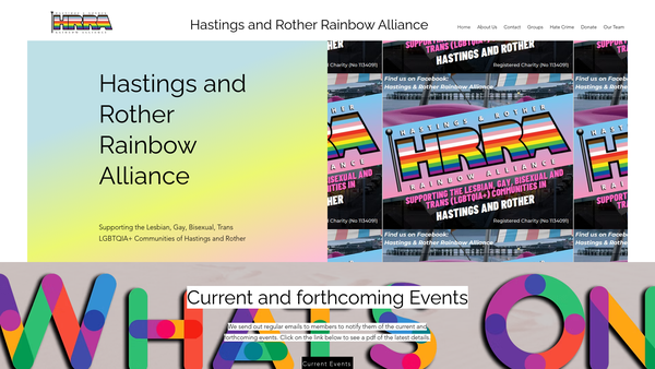 Screenshot of the The Hastings And Rother Rainbow Alliance website
