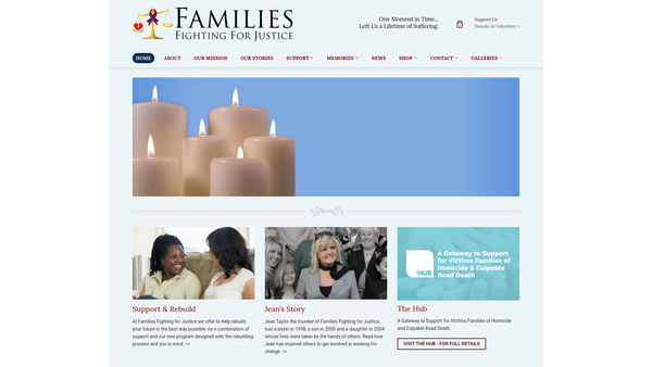 Screenshot of the Families Fighting For Justice website