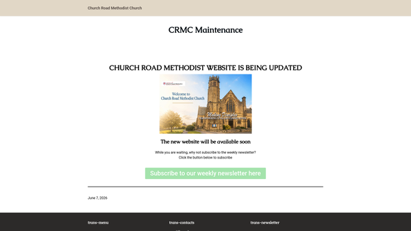 Screenshot of the Church Road Methodist Church website