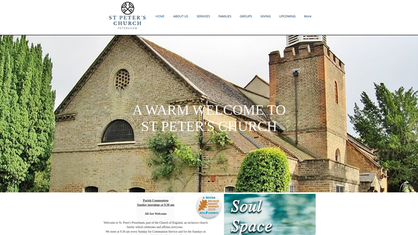 Screenshot of the The Parochial Church Council Of The Ecclesiastical Parish Of St Peter's Petersham website