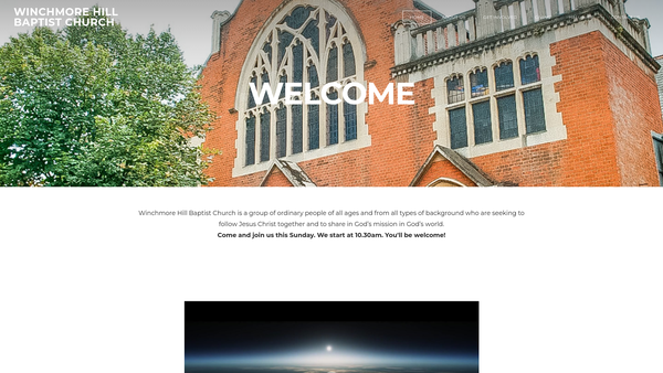 Screenshot of the Winchmore Hill Baptist Church website