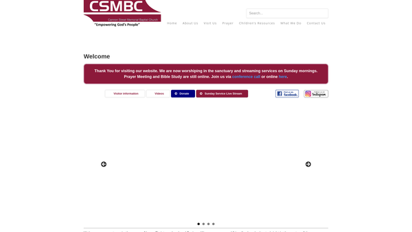 Screenshot of the Cannon Street Memorial Baptist Church website