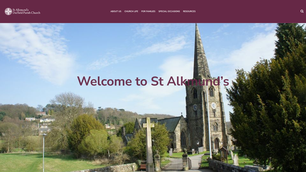 Screenshot of the The Parochial Church Council Of The Ecclesiastical Parish Of St Alkmunds Duffield website