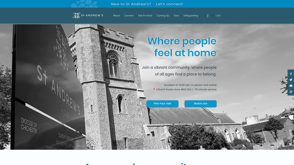 Screenshot of the The Parochial Church Council Of The Ecclesiastical Parish Of St Andrew (Old Church) Hove website