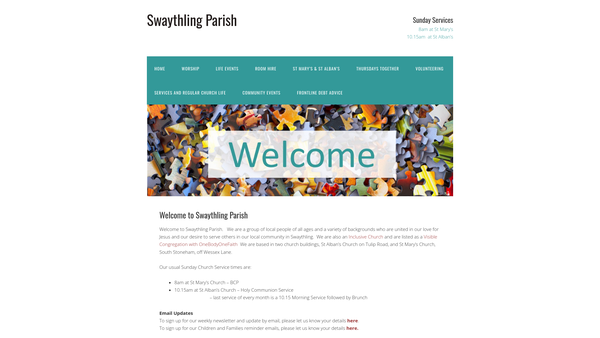 Screenshot of the The Parochial Church Council Of The Ecclesiastical Parish Of Swaythling website
