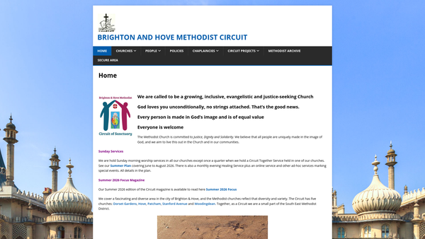Screenshot of the Brighton And Hove Methodist Circuit. website