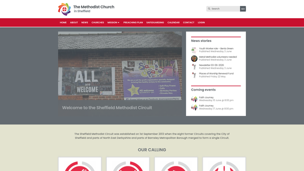Screenshot of the Sheffield Methodist Circuit website
