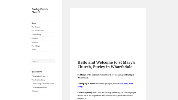 Screenshot of the The Parochial Church Council Of The Ecclesiastical Parish Of Burley In Wharfedale website