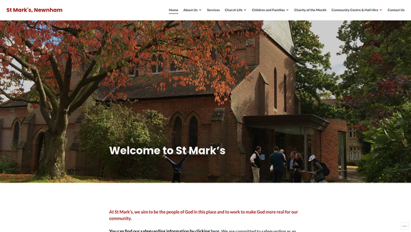 Screenshot of the The Parochial Church Council Of The Ecclesiastical Parish Of St. Mark, Cambridge. website