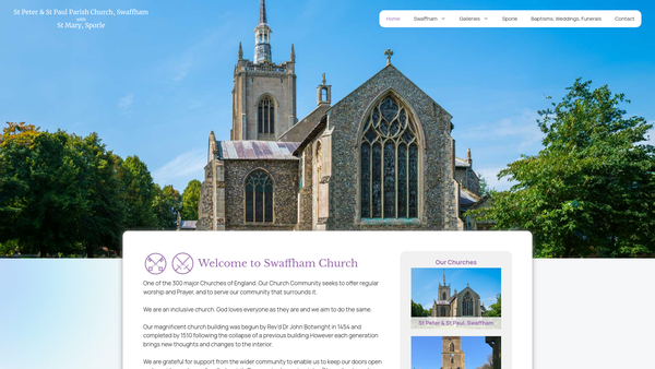 Screenshot of the The Parochial Church Council Of The Ecclesiastical Parish Of Swaffham website