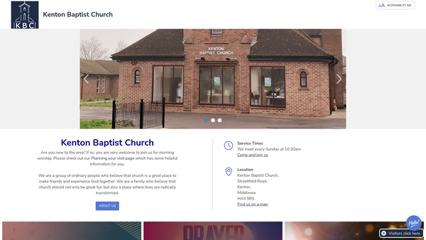 Screenshot of the Kenton Baptist Church website