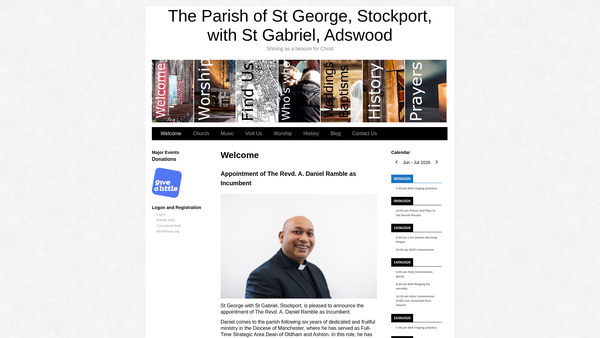 Screenshot of the The Parochial Church Council Of The Ecclesiastical Parish Of Stockport, St George website