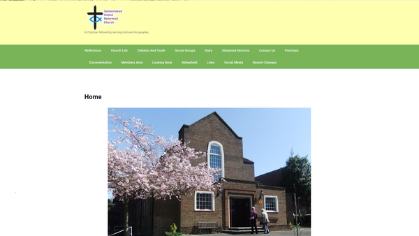 Screenshot of the Sanderstead United Reformed Church website