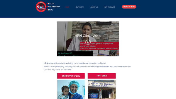 Screenshot of the Health Partnership Nepal website