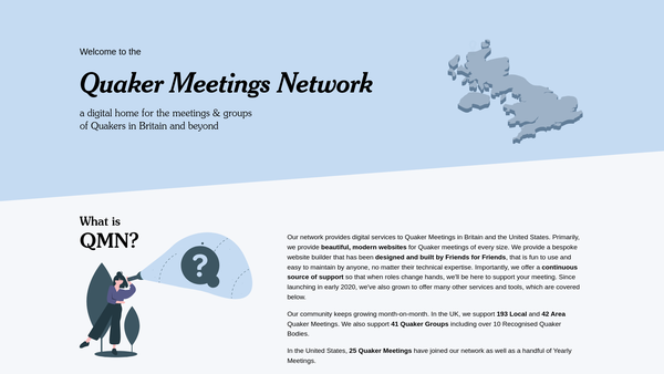 Screenshot of the Wirral And Chester Area Quaker Meeting website