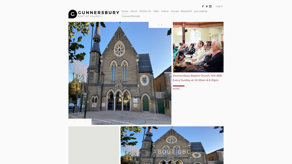 Screenshot of the Gunnersbury Baptist Church website