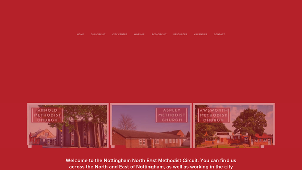 Screenshot of the Nottingham North East Circuit of the Methodist Church website