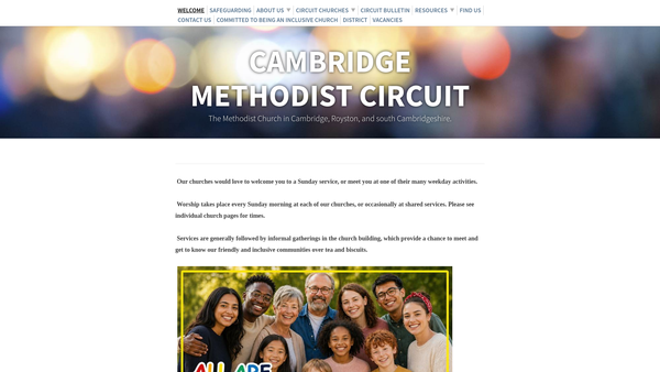 Screenshot of the Cambridge Methodist Circuit website